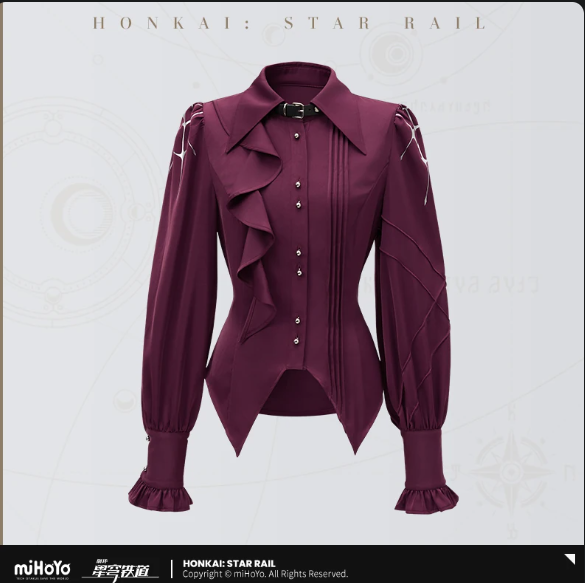 thumbnail for 【米哈游/崩坏：星穹铁道】卡芙卡主题印象系列修身衬衫 miHoYo Kafka fitted blouse PURPLE XS